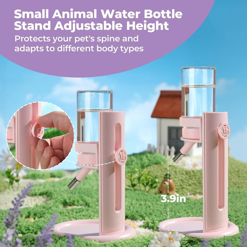 mini&moe Hamster Water Bottle No Drip – 4 oz Guinea Pig Water Bottle for Glass Tank with Adjustable Stand, Leak Proof Small Animal Water Dispenser for Cage for Gerbil Chinchilla Ferret Hedgehog - Image 4